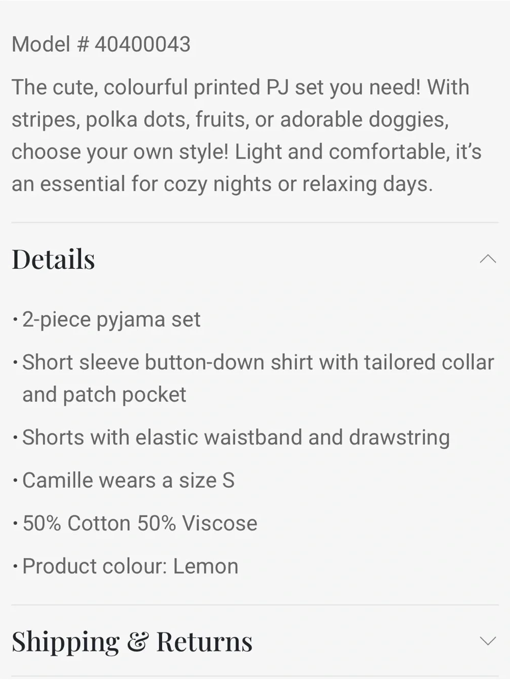 🍋 Lemon Flower Print Short Pajama Set 🍋 - Picture 10 of 11